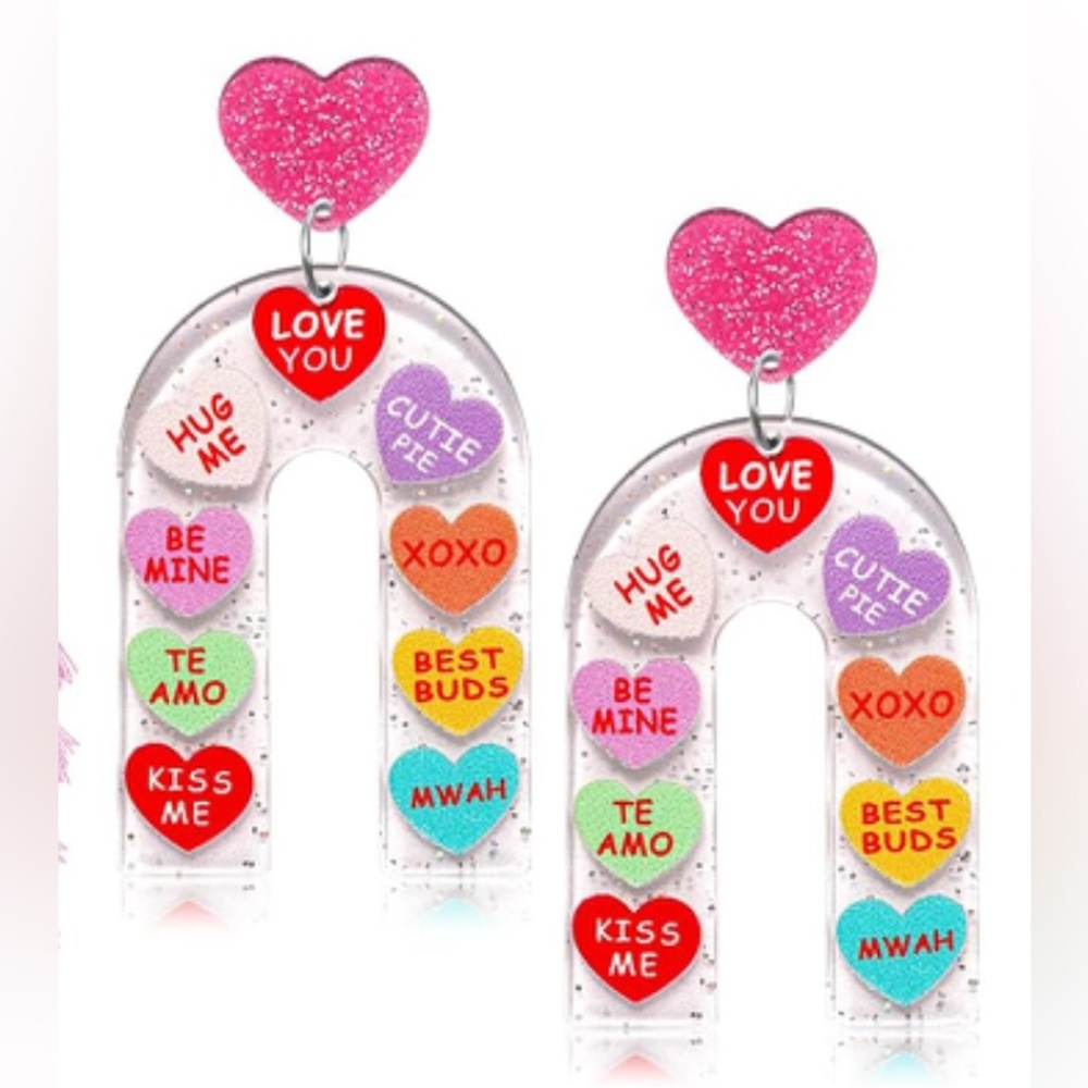 Colorful Heart Arch Earrings
